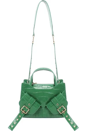 BIASIA Tassen, Dames, Groen, ONE Size, Groene Tas met Krokodilleneffect en Schuine Zakken