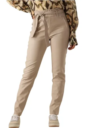 Knit-ted Broeken, Dames, , S, Zand Leren Pantalon Stijl