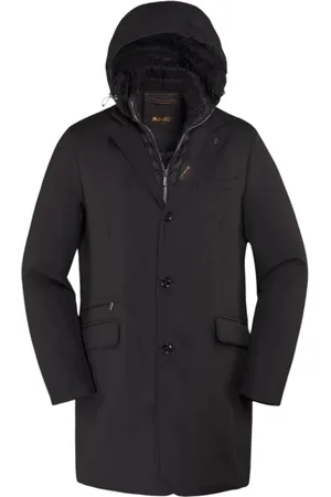 MOORER Mantels, Heren, Zwart, 2Xl, Stijlvolle Jas voor Mannen