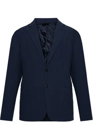 Giorgio Armani Jassen, Heren, Blauw, 2Xl, Wol, Blazer met open revers