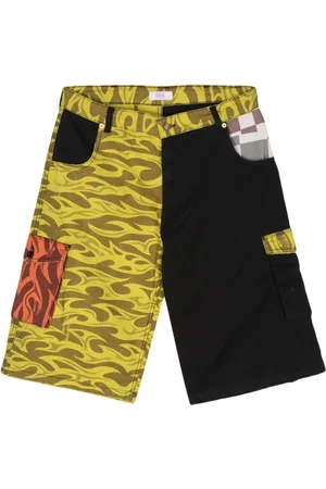 ERL Korte broeken, Heren, Veelkleurig, M, Katoen, Grafische Bedrukte Cargo Shorts