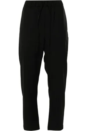 SEMICOUTURE Broeken, Dames, Zwart, L, Zwarte Tapered Trekkoordbroek