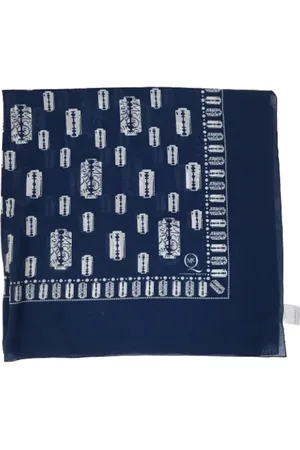 Alexander McQueen Pre-owned, Dames, Blauw, ONE Size, Katoen, Pre-owned Cotton scarves