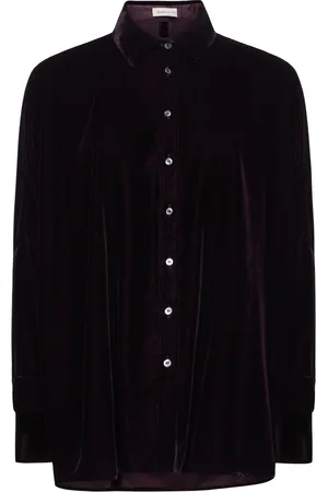 BLANCA Blouses & Shirts, Dames, Rood, S, Polyester, Bordeaux Oversized Shirt met Klassieke Kraag
