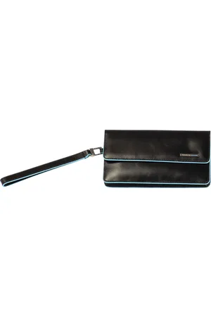Piquadro Accessoires, Dames, Zwart, ONE Size, Leer, Leren smartphone portemonnee met polsband