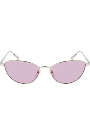Longchamp Accessoires, Dames, Geel, ONE Size, Roségouden metalen zonnebril