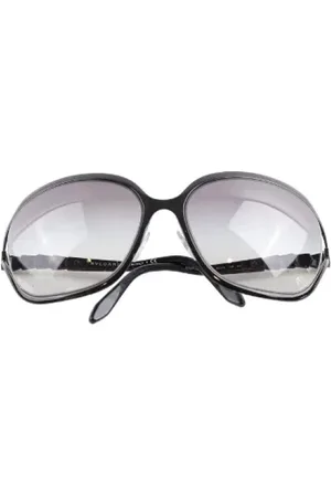 Bvlgari Pre-owned, Dames, Zwart, ONE Size, Tweed, Pre-owned Plastic sunglasses