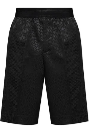 Helmut Lang Korte broeken, Heren, Zwart, W31, Wol, Elastische taille shorts