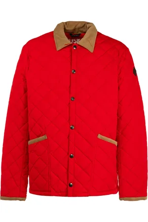 HUSKY Jassen, Heren, Rood, L, Suède, Gewatteerde Heren Pufferjas