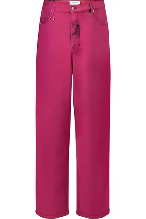 Etudes Broeken, Heren, Roze, S, Denim, Ruimvallende Baggy Denim Jeans