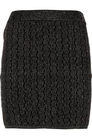 Pinko Rokken, Dames, Grijs, XS, Compacte Lurex Rok Malibu Stijl