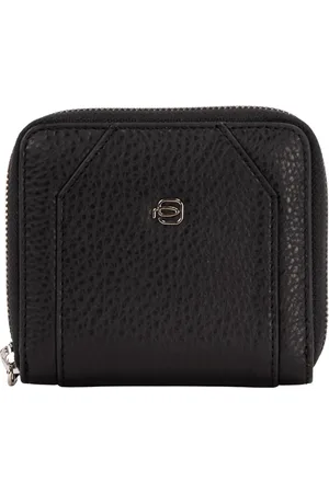 Piquadro Accessoires, Dames, Zwart, ONE Size, Leer, Damesportemonnee met kaartsleuven