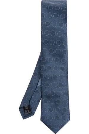 Dolce & Gabbana Accessoires, Heren, Blauw, ONE Size, Zijden stropdas met stippenpatroon