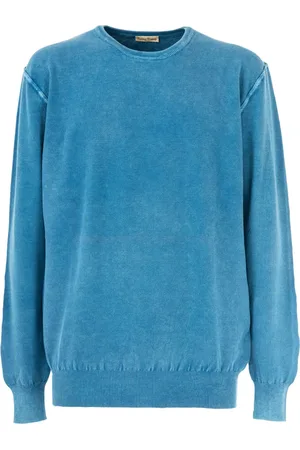 CASHMERE COMPANY Truien, Heren, Blauw, L, Heren Ronde Hals Trui