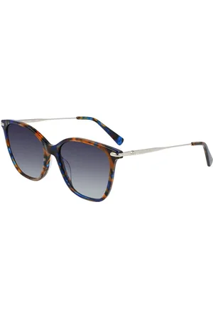Longchamp Accessoires, Dames, Blauw, ONE Size, Blauwe Acetaat Zonnebril