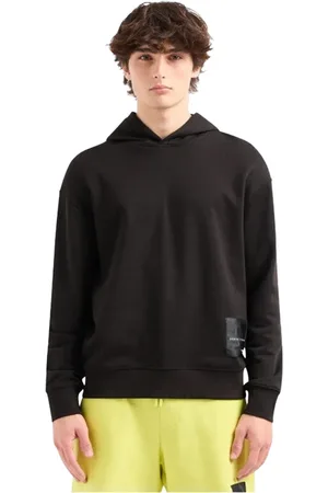 Armani Exchange Sweatshirts & Hoodies, Heren, Zwart, XS, Katoen, Katoenen Hoodie - Zwart, Patch Logo