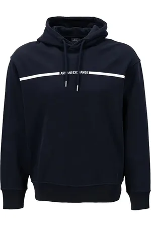 Armani Exchange Sweatshirts & Hoodies, Heren, Blauw, M, Katoen, Blauwe katoenen hoodie