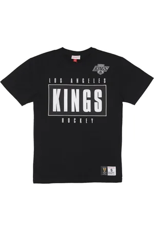 Mitchell & Ness Tops, Heren, Zwart, L, Katoen, Los Angeles Kings Logo Tee