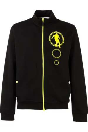 Bikkembergs Sweatshirts & Hoodies, Heren, Zwart, M, Heren Zip-Up Sweatshirt met Zakken