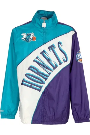 Mitchell & Ness Jassen, Heren, Veelkleurig, XL, Polyester, NBA Gebogen Windbreaker Jas