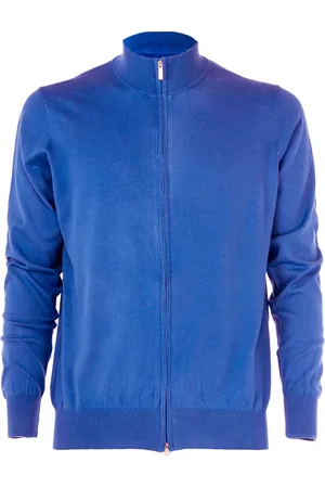 CASHMERE COMPANY Sweatshirts & Hoodies, Heren, Paars, M, Lichtgewicht Zip-Up Heren Trui