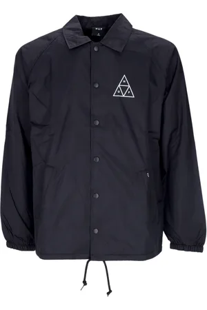 Huf Jassen, Heren, Zwart, M, Polyester, Zwarte Essentials Coaches Jack Waterafstotend
