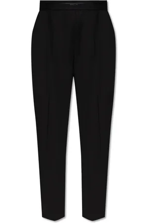 Helmut Lang Broeken, Dames, Zwart, XS, Wol, Broek met elastische tailleband