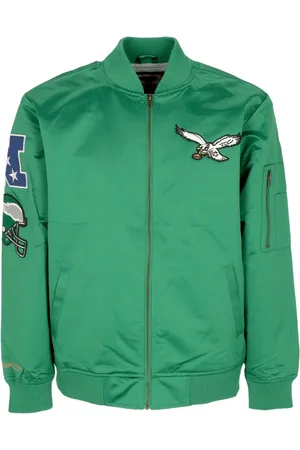 Mitchell & Ness Jassen, Heren, Groen, L, Satijn, Philadelphia Eagles Lichtgewicht Satijnen Bomberjack