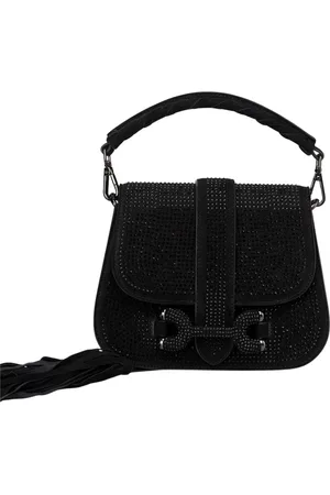 Alma en Pena Tassen, Dames, Zwart, ONE Size, Leer, Handtas bedekt met glitter