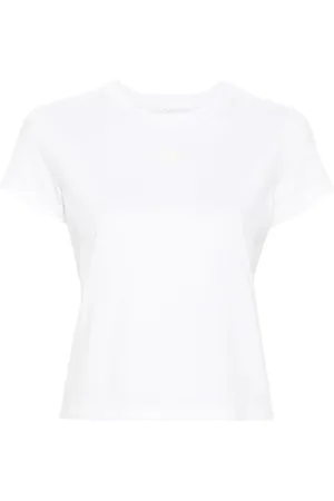 Alexander Wang Tops, Dames, Wit, XS, Katoen, Logo Print Wit Katoenen T-shirt