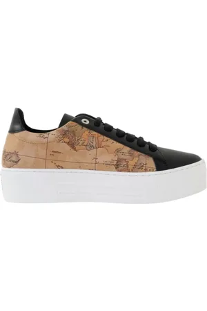 ALVIERO MARTINI 1A CLASSE Schoenen, Dames, Zwart, 38 EU, Leer, Zwarte Sneakers Donnavventura Geo Classic
