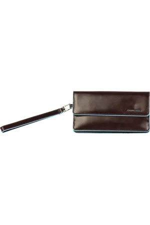 Piquadro Accessoires, Dames, Bruin, ONE Size, Leer, Leren smartphone portemonnee met polsband