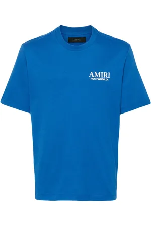 AMIRI Tops, Heren, Blauw, S, Katoen, Blauwe T-shirts en Polos met Logo