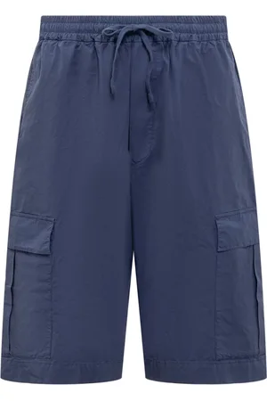 BARENA Korte broeken, Heren, Blauw, M, Shorts met Trekkoord en Zes Zakken