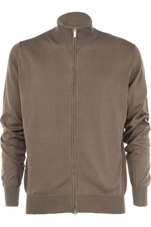 CASHMERE COMPANY Sweatshirts & Hoodies, Heren, Grijs, L, Heren Zip Pullover Sweater