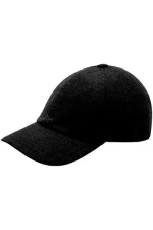 Dondup Accessoires, Heren, Zwart, ONE Size, Wol, Wollen Baseballpet met D-logo