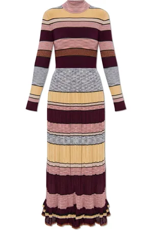 ULLA JOHNSON Kleedjes, Dames, Veelkleurig, M, Polyester, Jurk Evangeline