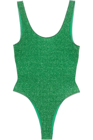 Oseree Badkleding, Dames, Groen, L, Groene Lurex Sportieve Badpak