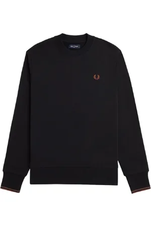 Fred Perry Sweatshirts & Hoodies, Heren, Zwart, M, Katoen, Zwarte Sweatshirt Klassieke Stijl