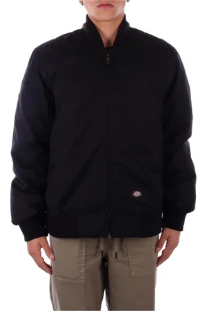 Dickies Jassen, Heren, Zwart, S, Polyester, Zwarte Logo Front Zip Jas
