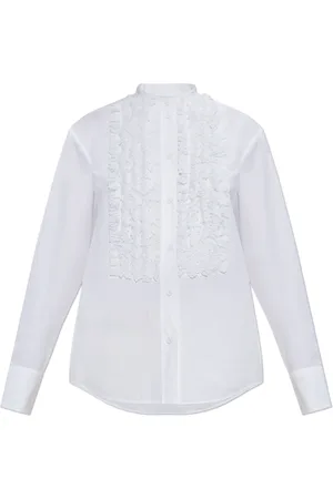 Jil Sander Blouses & Shirts, Dames, Wit, S, Katoen, Blouse met Jabot