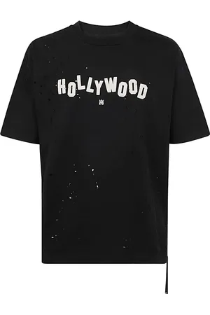 AMIRI Tops, Heren, Zwart, L, Katoen, Zwart Shotgun Hollywood Tee