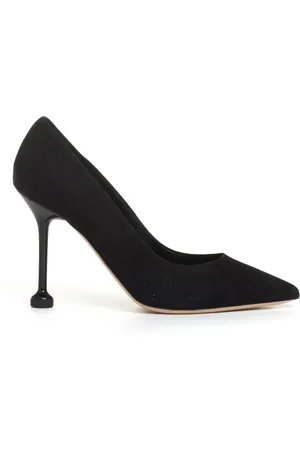 NINALILOU Schoenen, Dames, Zwart, 36 EU, Suède, Zwarte Suède Hoge Hakken met Metalen Hak