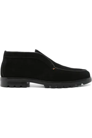 santoni Schoenen, Heren, Zwart, 43 EU, Suède, Zwarte Shearling Gevoerde Chunky Laarzen