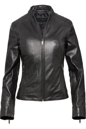 Bugatti Jassen, Dames, Zwart, XL, Leer, Elegante Leren Jas voor Vrouwen