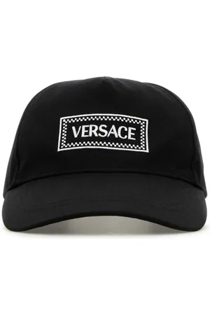 VERSACE Accessoires, Heren, Zwart, 58 CM, Katoen, Stijlvolle Zwarte Katoenen Baseballpet