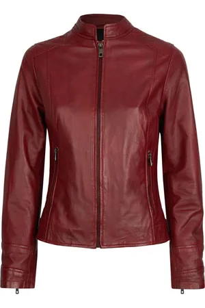 Bugatti Jassen, Dames, Rood, 2Xl, Leer, Elegante leren jas
