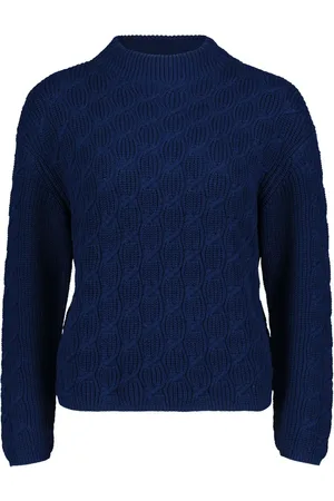 Betty Barclay Truien, Dames, Blauw, M, Chunky Gebreide Trui met Structuur