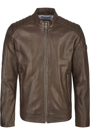 Bugatti Jassen, Heren, Bruin, 5Xl, Leer, Klassieke Heren Leren Jas Buapollo