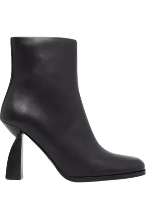 NODALETO Schoenen, Dames, Zwart, 38 EU, Leer, Zwarte enkellaarsjes Angel Billie